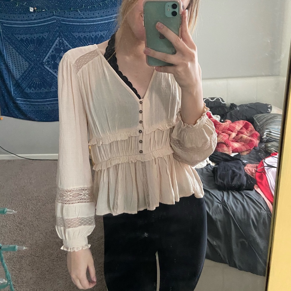 Light pink long sleeve blouse